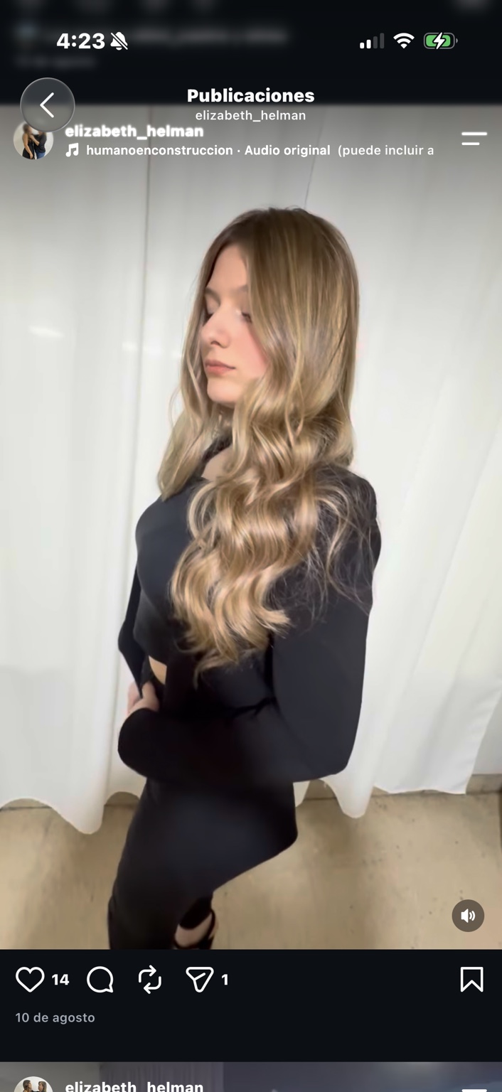 Resultado de color y diseño de mechas realizado por Elizabeth Helman